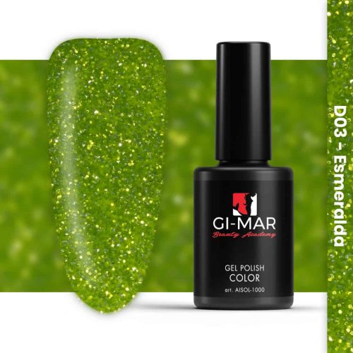 Smalto semipermanente Special Glitter - D03 Esmeralda